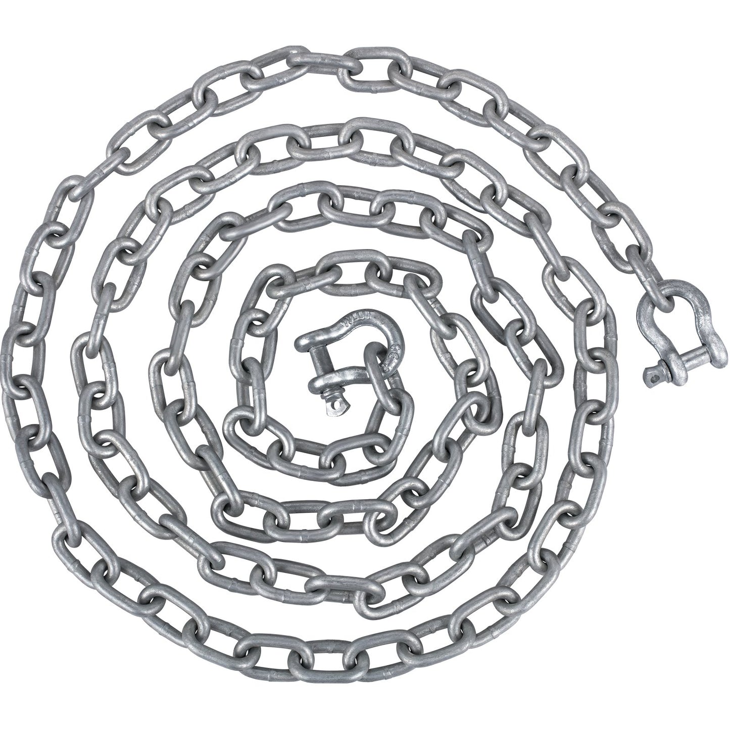 VEVOR Anchor Chain, 10\' x 5/16\" Galvanized Steel Chain, 3/8\" Anchor Chain Shackle,