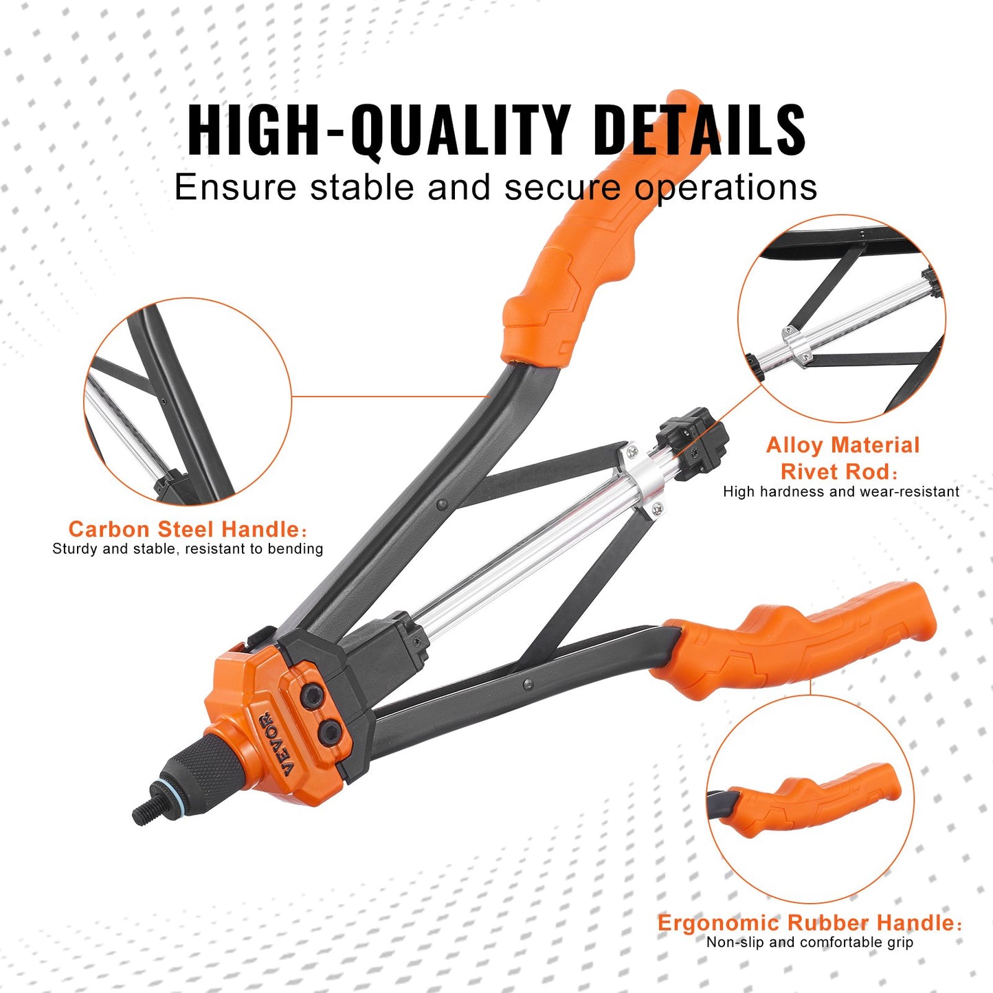 VEVOR Rivet Nut Tool, 16” Rivnut Tool Kit with 13PCS Metric and SAE Mandrels, 186PCS