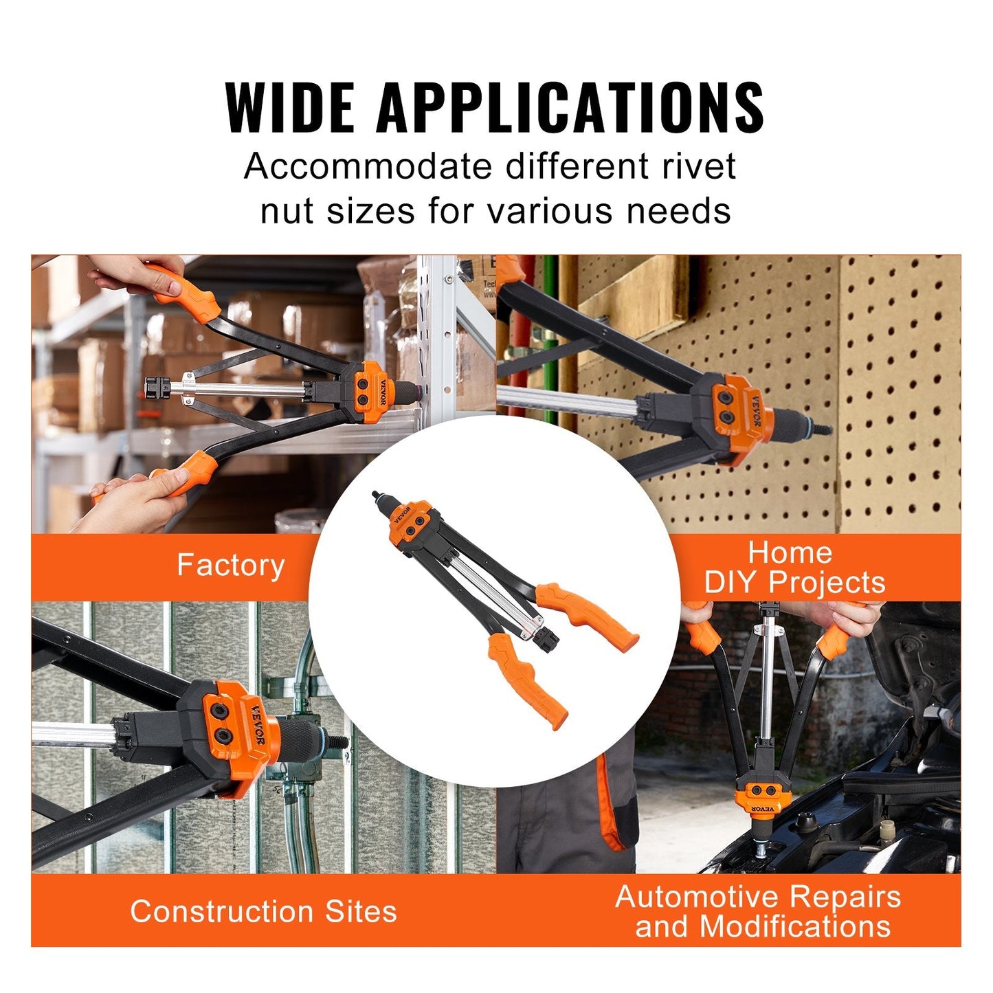 Professional Rivet Nut Tool Kit, 0.4m with 13 Mandrels and 186 Rivet Nuts