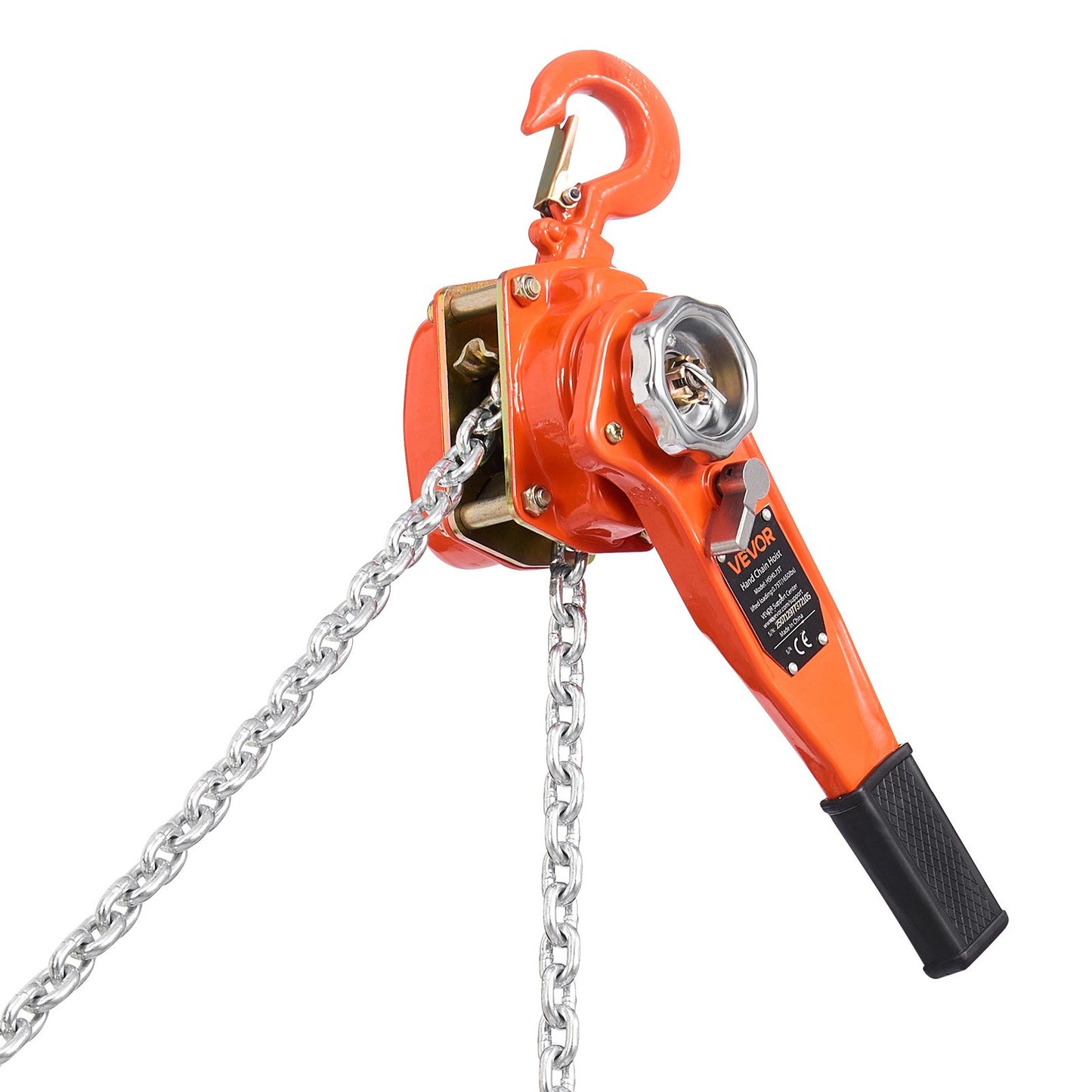 Manual Lever Chain Hoist, 3/4T 750KG Capacity Heavy Duty Come Along, 3M Lift G80 Alloy Steel Chain With Dual Pawl Mechanical Brake, 360° Rotating Hooks, for Warehouse Construction Garage