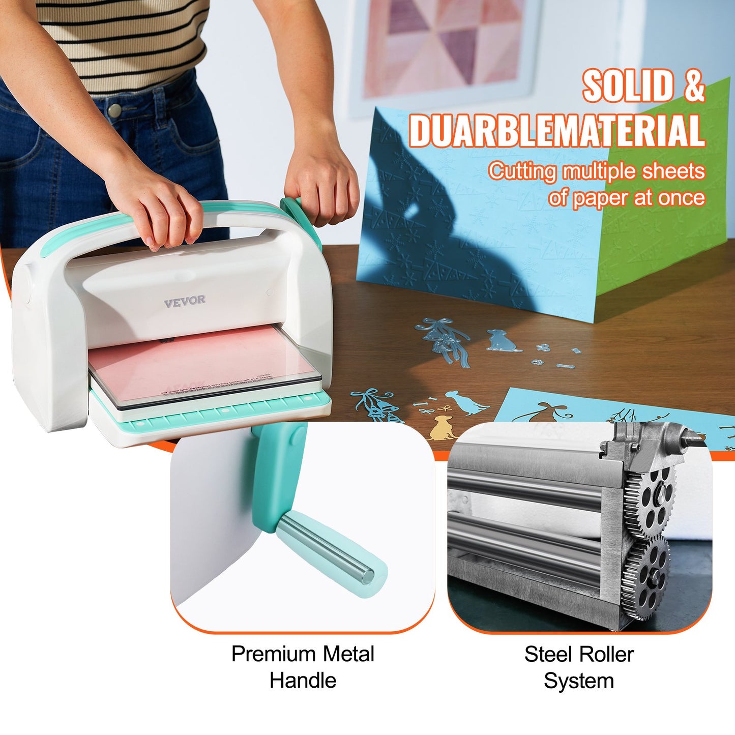VEVOR Manual Die Cutting Embossing Machine 9" Opening For Art Craft Scrapbooking