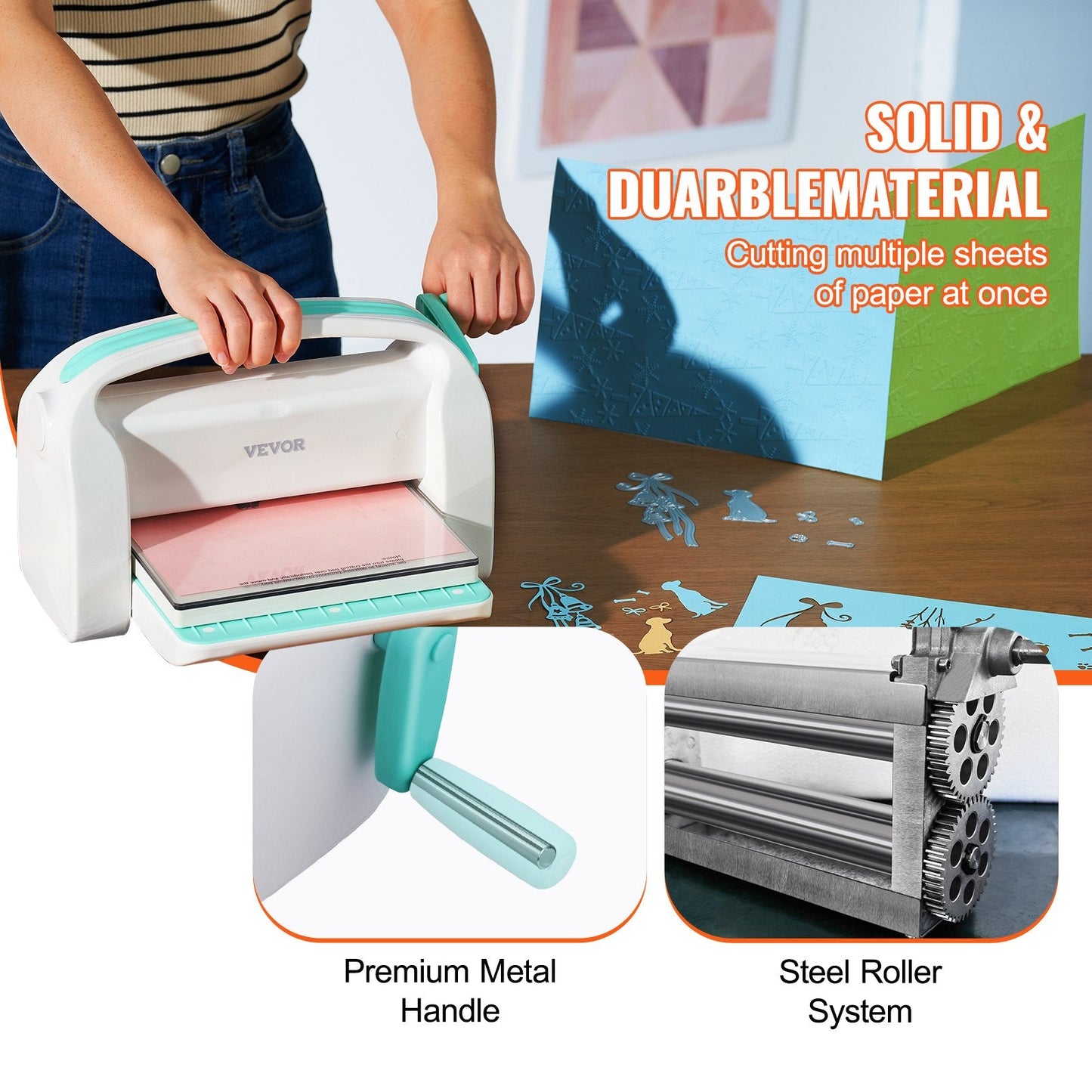 Manual Die Cutting & Embossing Machine, 0.23m Opening for Crafts & Scrapbooking