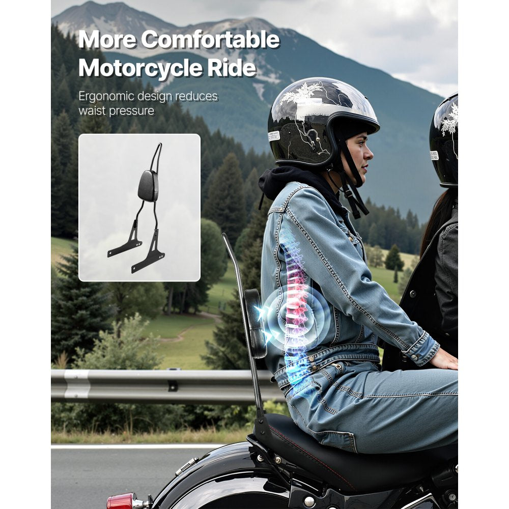 VEVOR Motorcycle Backrest Sissy Bar for Harley-Davidson Dyna
