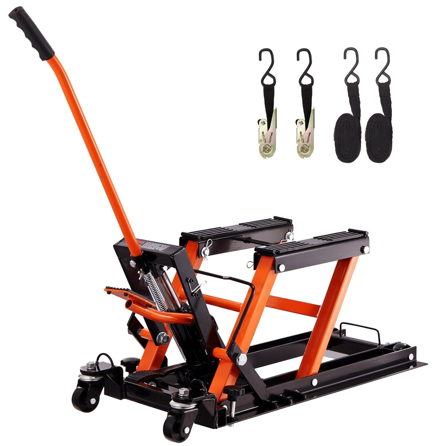 Hydraulic Motorcycle Jack with 0.7 Ton Capacity and Safety Lock, 120-385 mm Range