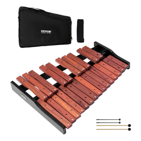 Glockenspiel Xylophone, 25 Notes, Wooden Professional Xylophone Percussion Instrument, with 4 Mallets, Carrying Bag, Beginner Glockenspiel Musical Instrument Kit for Adults and Kids Students