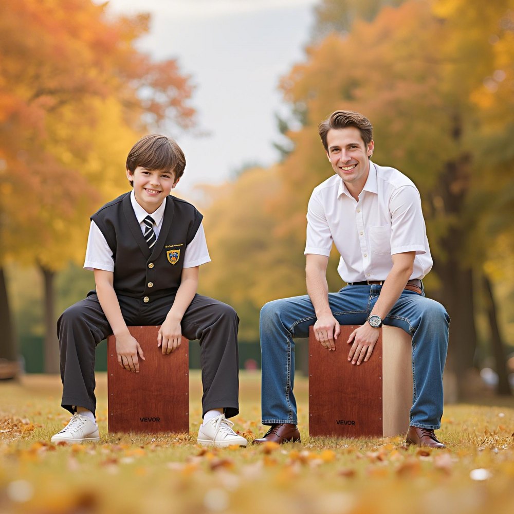 Cajon Box Drum Birchwood Percussion Instrument with Snare Wires Travel Bag