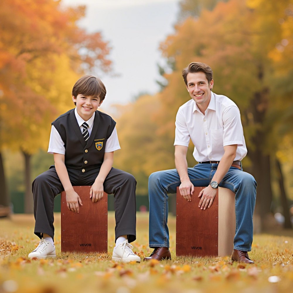 Large Cajon Box Drum Birch Wood Percussion Instrument with Snare Wires