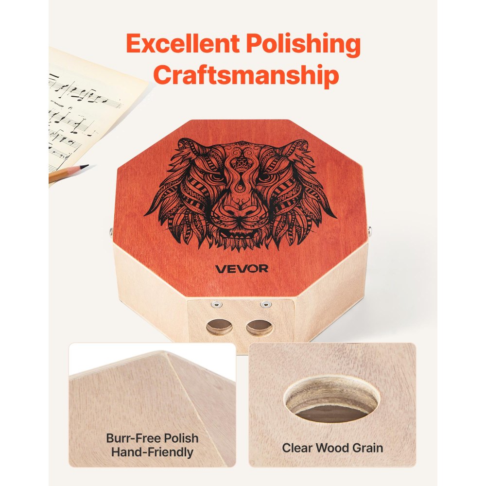 Unique Cajon Box Drum Birch Wood Percussion Instrument with Guitar Strings