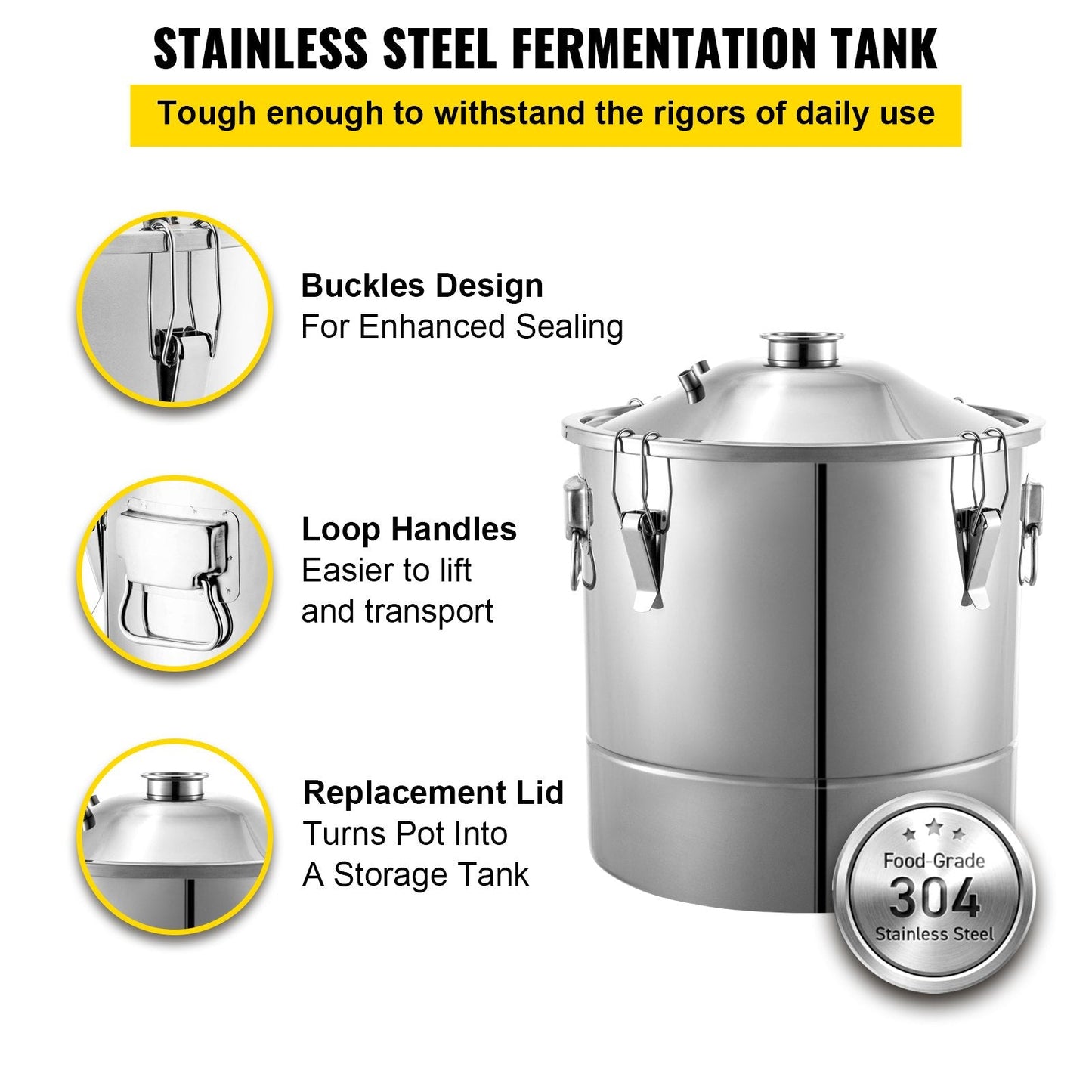 70L Whiskey Distillery Kit with Thermometer & Fermentation Tank, 10.5kg