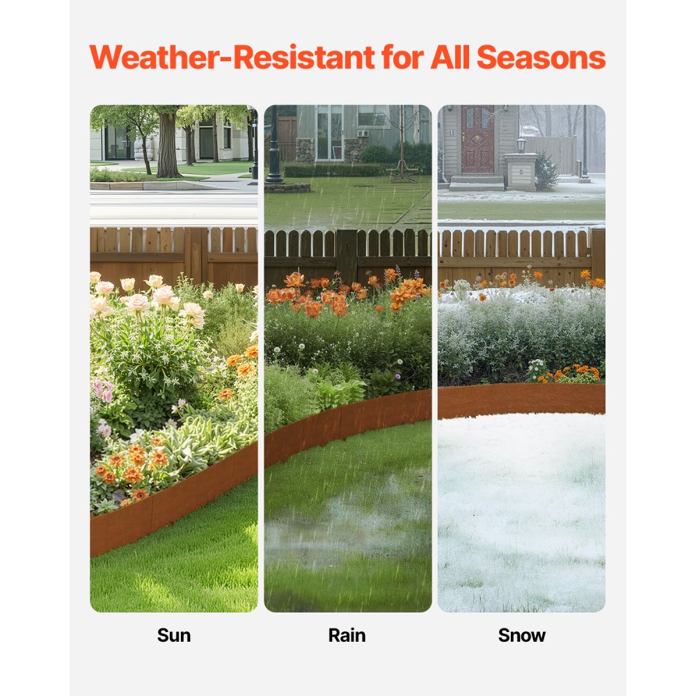 VEVOR Steel Landscape Edging 10 Packs 40 x 4.5in Weather-Resistant for Yard Lawn