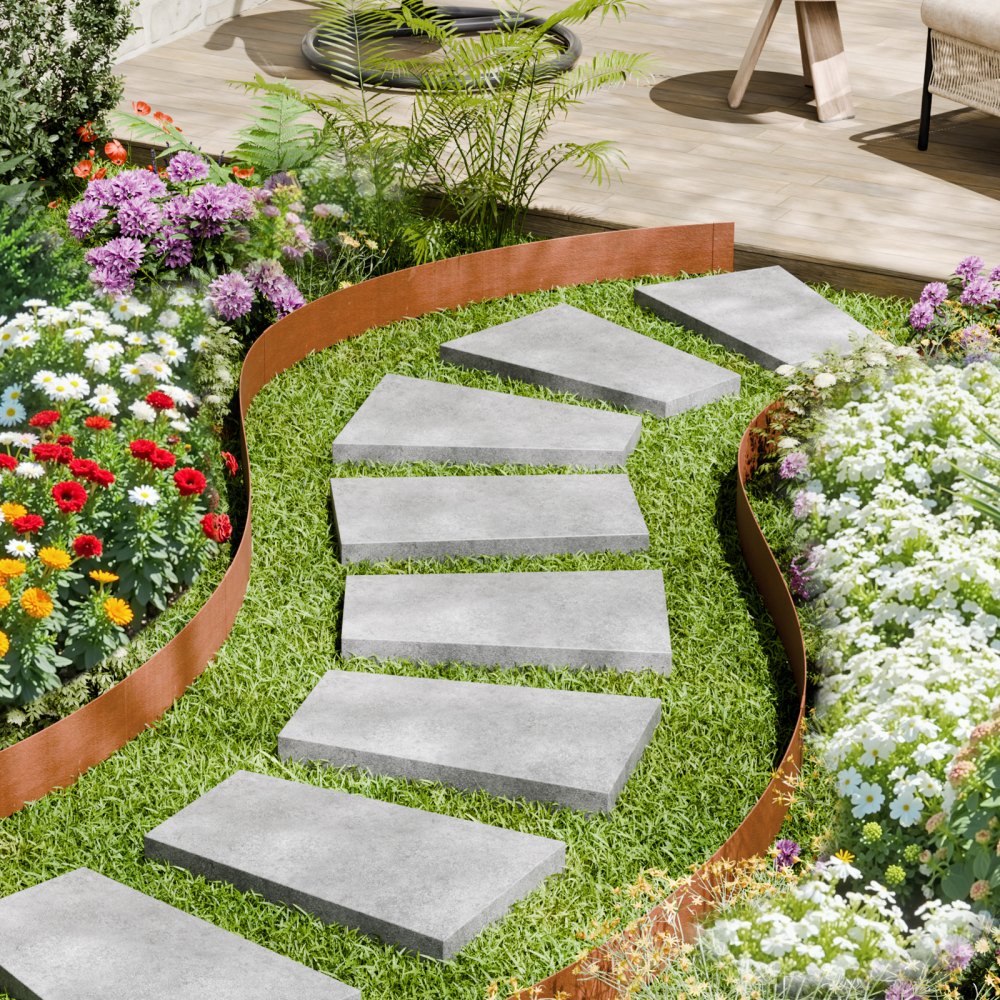 VEVOR Steel Landscape Edging 10 Packs 40 x 4.5in Weather-Resistant for Yard Lawn