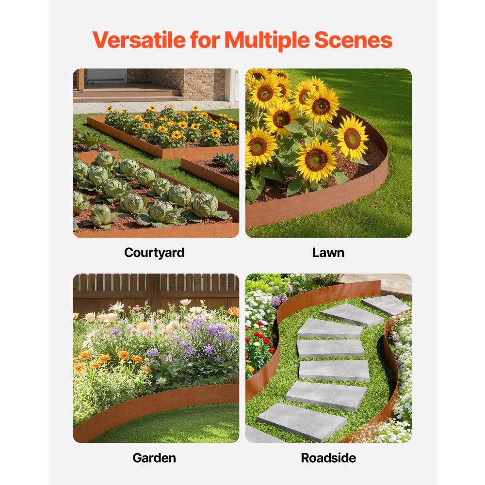 Buy Steel Landscape Edging 6 Packs 40 X 6In Weather Resistant For Yard Lawn – Hamro Appliances