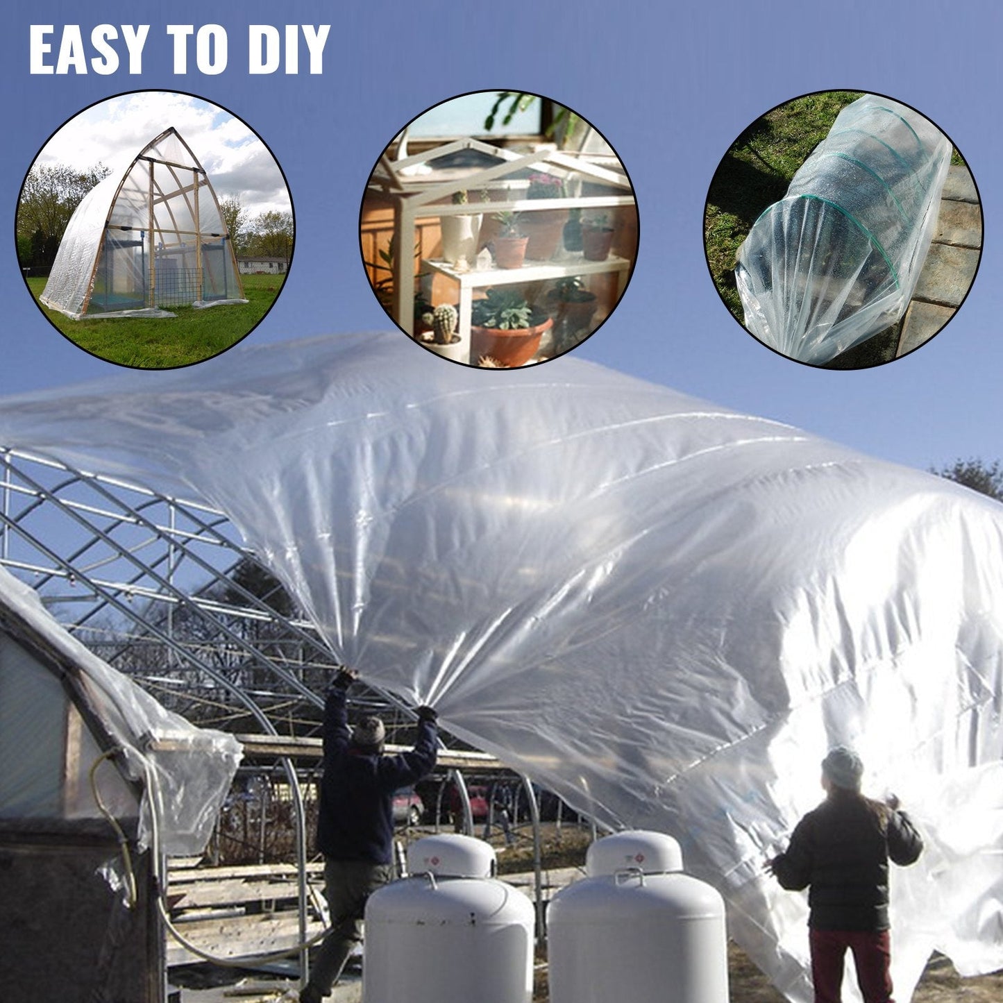 Durable 3.6 x 7.6 m Polyethylene Greenhouse Film for DIY Projects