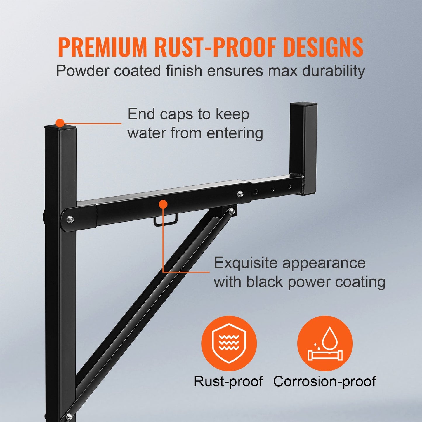 VEVOR Truck Rack, 19-34inch Extendable Truck Ladder Rack, 38.6"-43.6" Adjustable