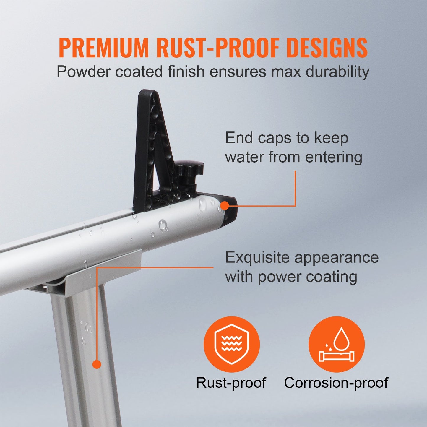 VEVOR Truck Rack, 363lbs Capacity, 19-34in Adjustable Height, Aluminum Ladder Rack
