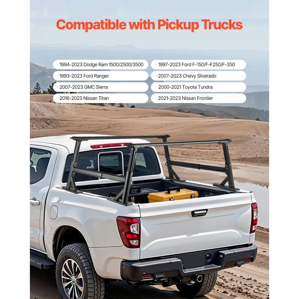 VEVOR Truck Ladder Rack Non-Drilling Bed Rack 362.9 kg Capacity for Large Cargo