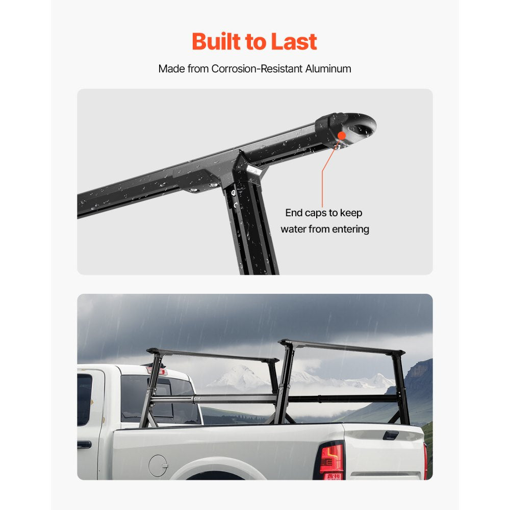 VEVOR Truck Ladder Rack Non-Drilling Bed Rack 362.9 kg Capacity for Large Cargo