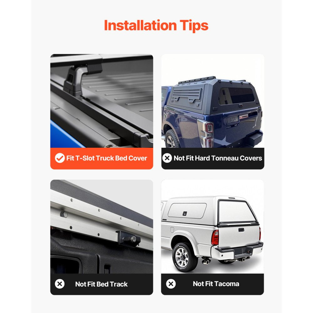 VEVOR Truck Ladder Rack Non-Drilling Bed Rack 362.9 kg Capacity for Large Cargo
