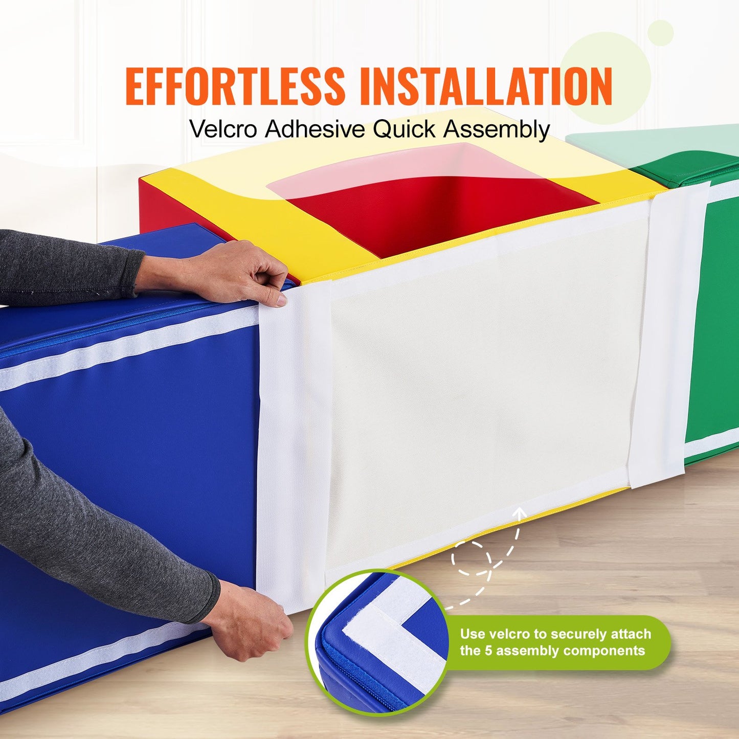 VEVOR Toddler Climbing Toys Indoor, 5 Piece Climb, Crawl and Tunnel Soft Play Equipment,