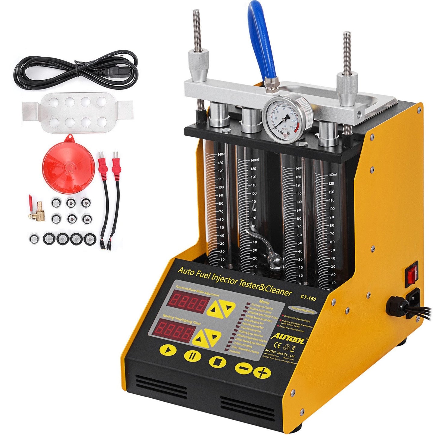 4-Cylinder Auto Fuel Injector Cleaner & Tester with Ultrasonic Cleaning