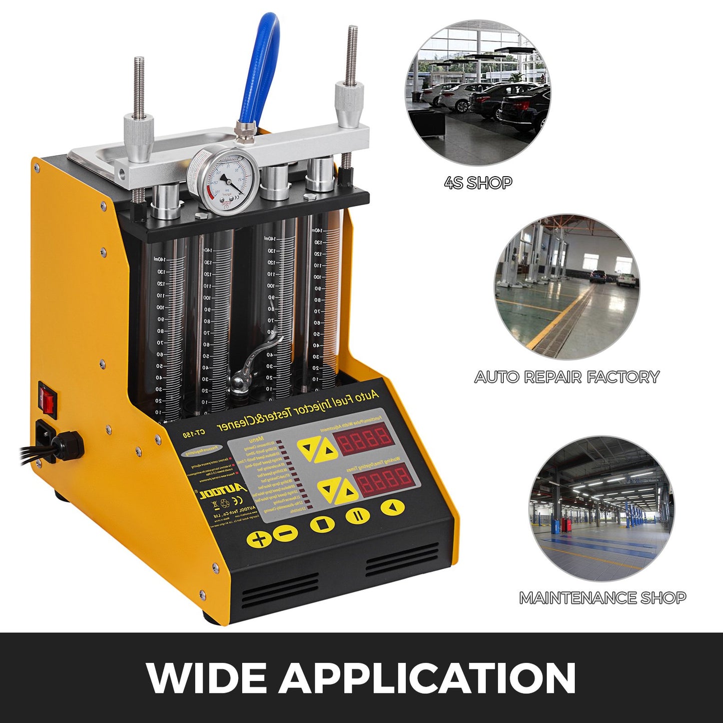 CT150 Auto Fuel Injector Cleaner Tester 4 Cylinder Car Motorcycle Fuel Cleaning