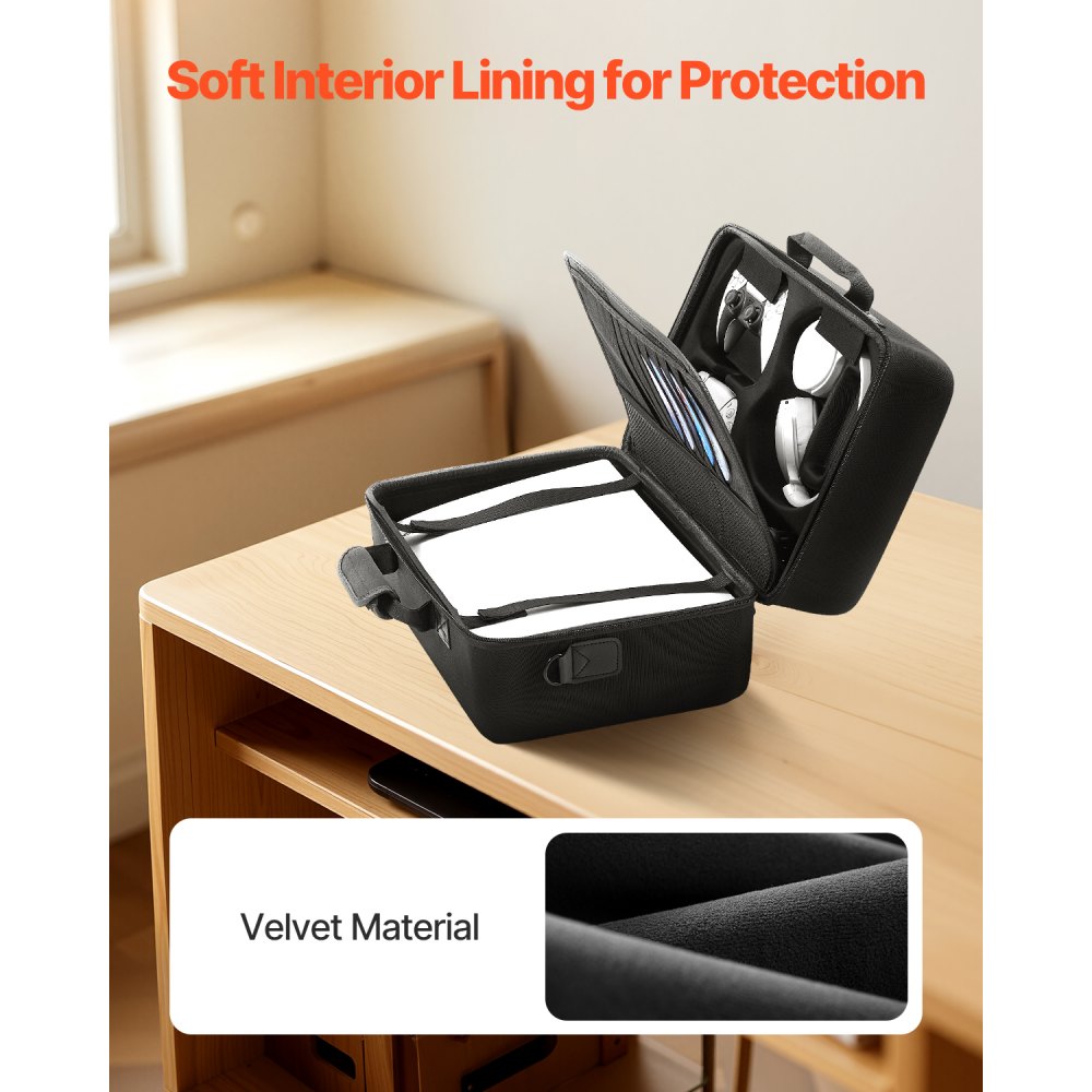 VEVOR PS5 Carrying Case Travel Bag for Playstation 5 Shockproof EVA Soft Lining