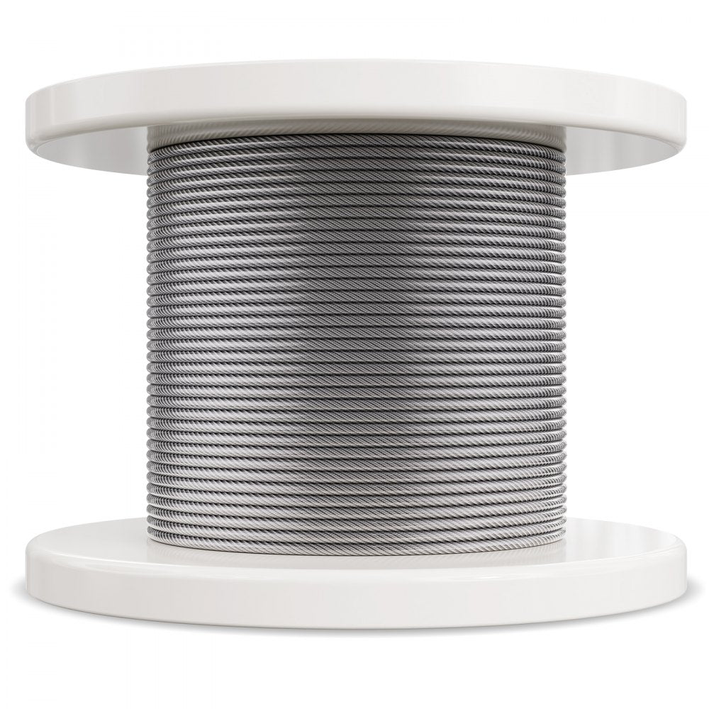 VEVOR T304 Stainless Steel Cable 3.18mm 7x7 Steel Wire Rope 30.5m Cable Railing