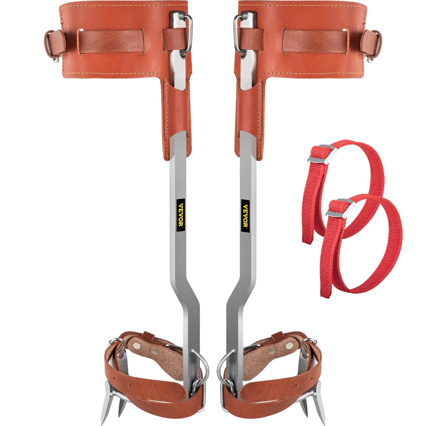 VEVOR Tree Climbing Spikes, 1 Pair Stainless Steel Pole Climbing Spurs, with Adjustable
