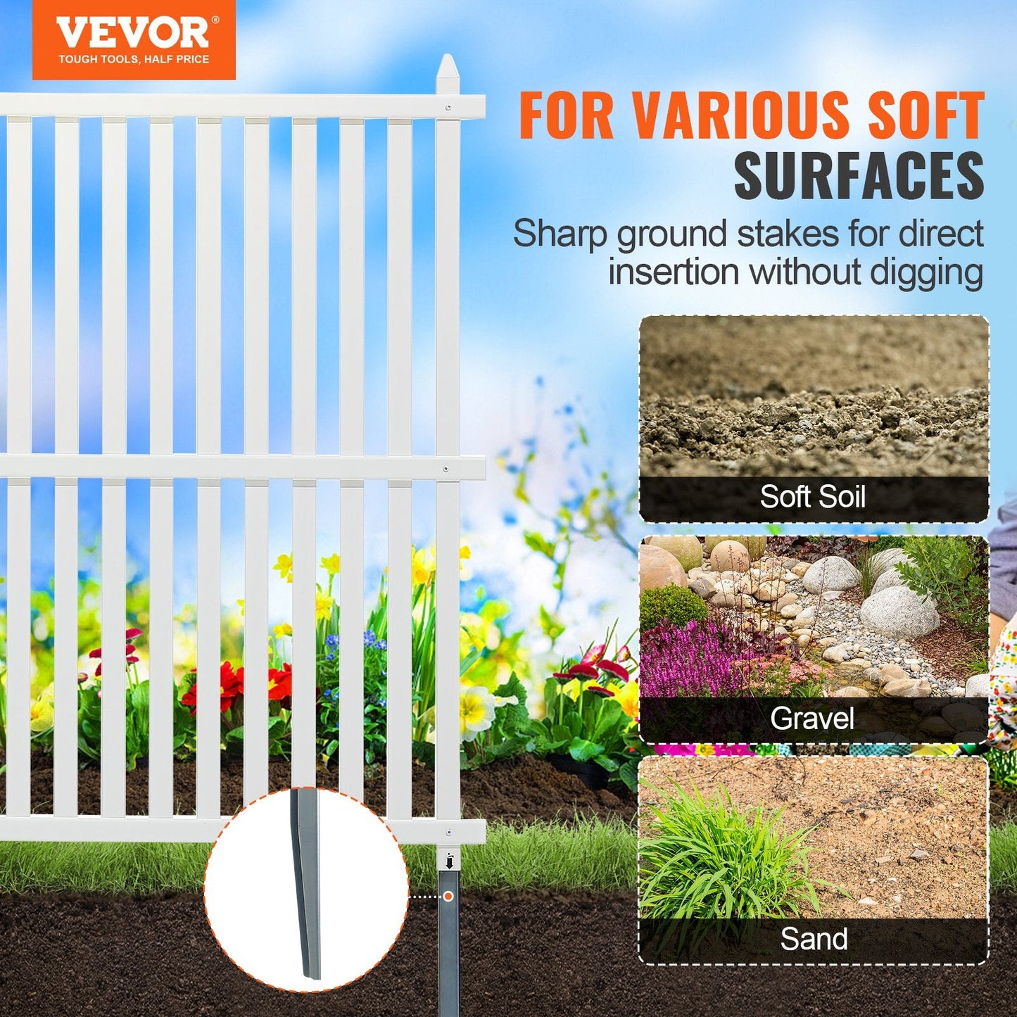 Vinyl Privacy Fence Panels 1.22m x 1.22m for AC, Trash & Pool Equipment