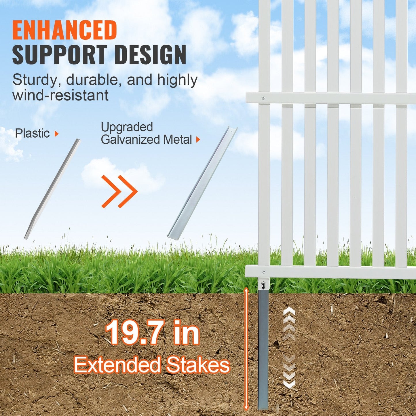 Vinyl Privacy Fence Panels 1.22m x 1.22m for AC, Trash & Pool Equipment