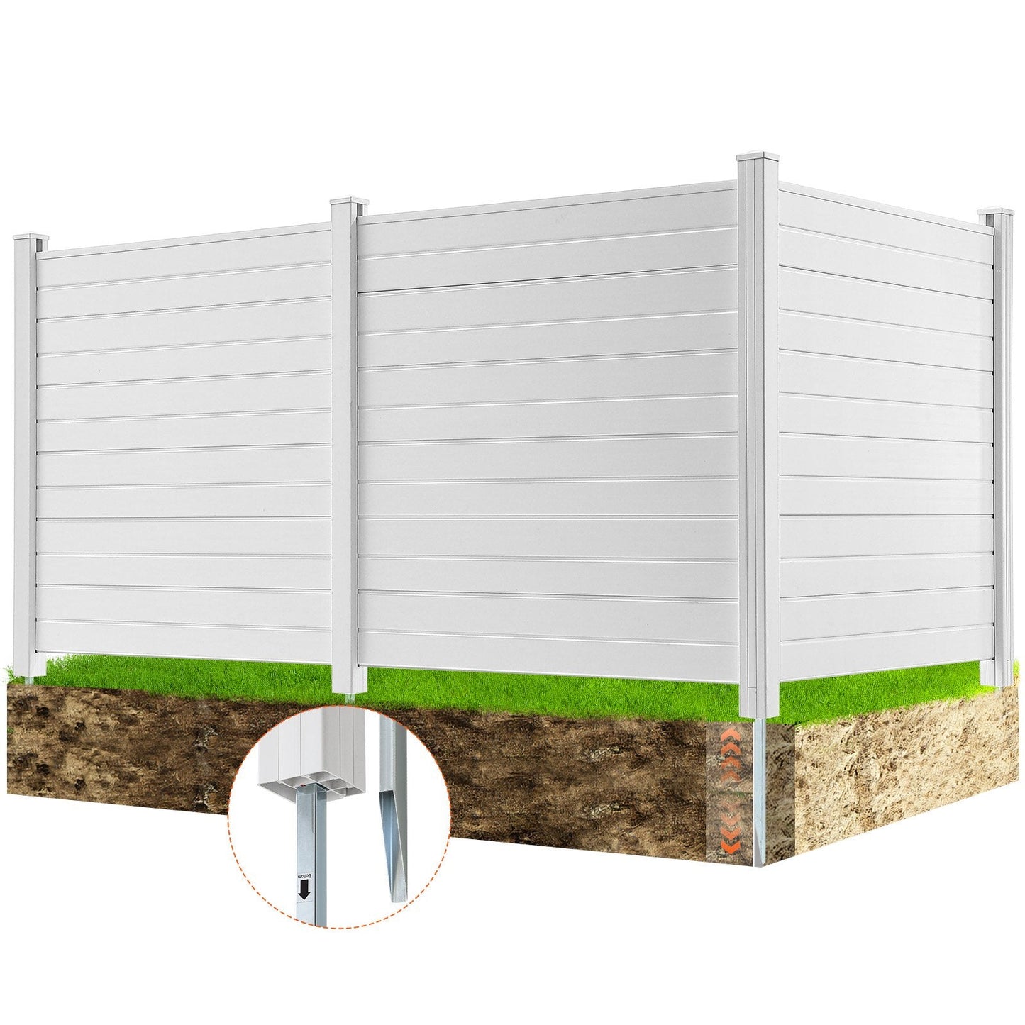 Outdoor Privacy Screen, 1.27m x 1.27m, Vinyl Fence for AC & Pool Equipment
