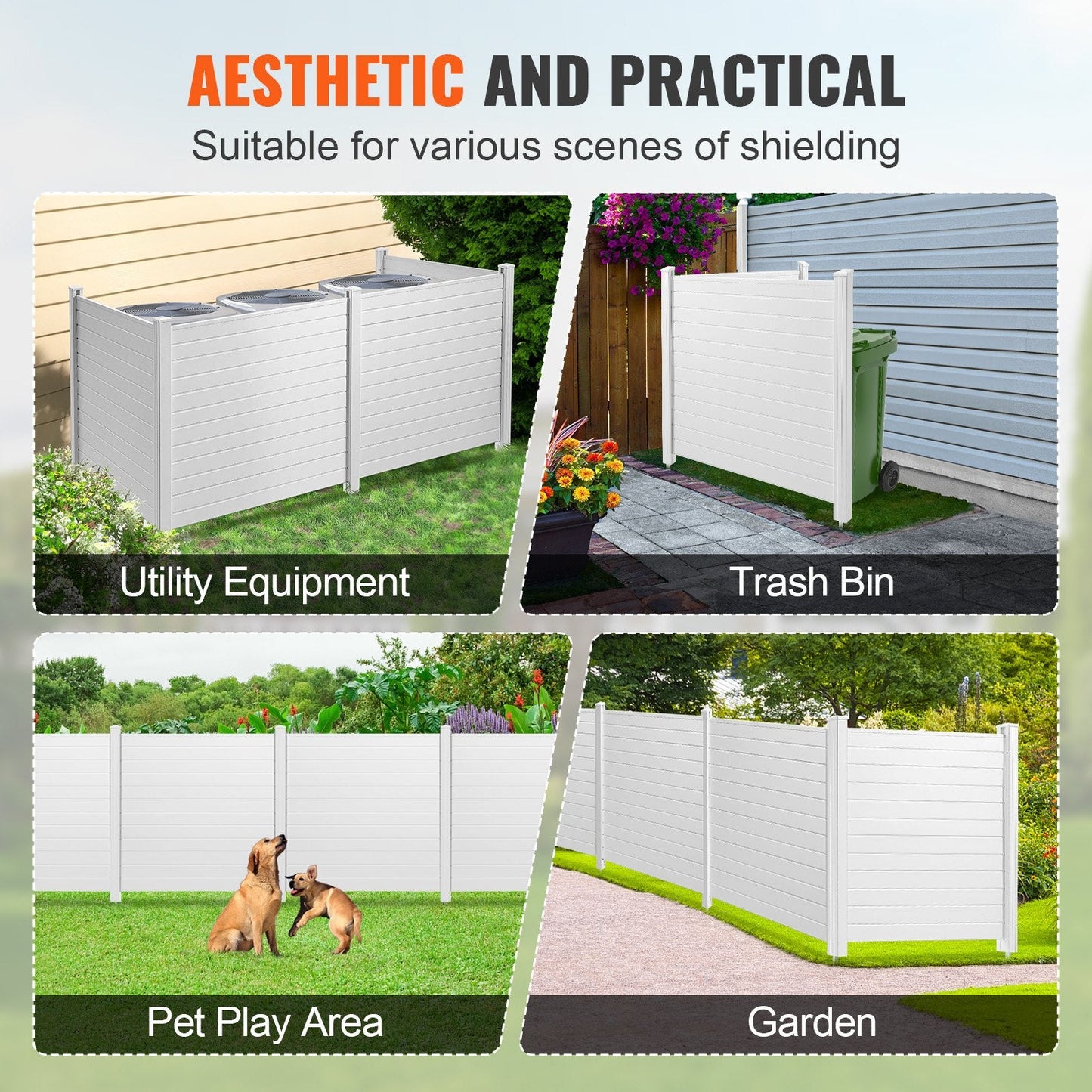 Outdoor Privacy Screen: 1.27m x 1.27m Fence for AC, Pool & Trash Enclosure