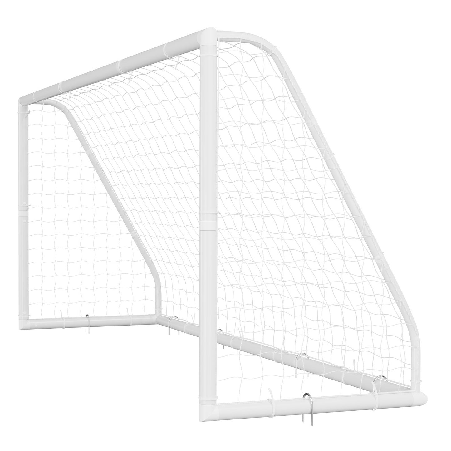 Soccer Goal 3.65 x 1.82 m PVC Soccer Goal for Backyard with PE Net, Portable & Weatherproof Set, with PE Net, Target, Ground Stake, Cones, for Kids & Adults Outdoor Backyard Practice Training
