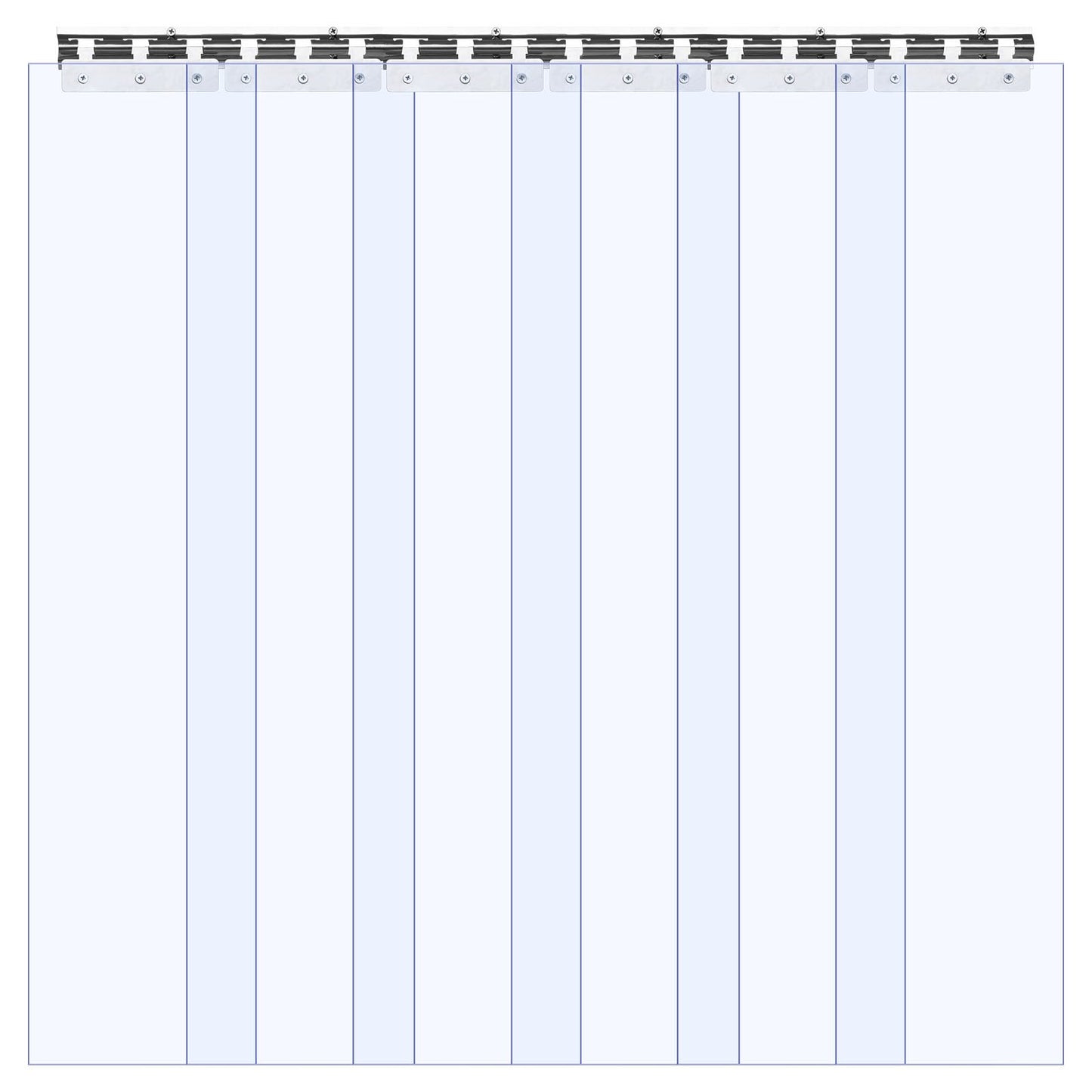 Clear PVC Strip Curtain, 2.1 m Height x 0.9 m Width x 2 mm Thickness, 6 PCS Walk in Freezer Cooler Curtain Strips, Thermal Insulating Plastic Door Strips for Warehouse, Freezer, Garage Doors