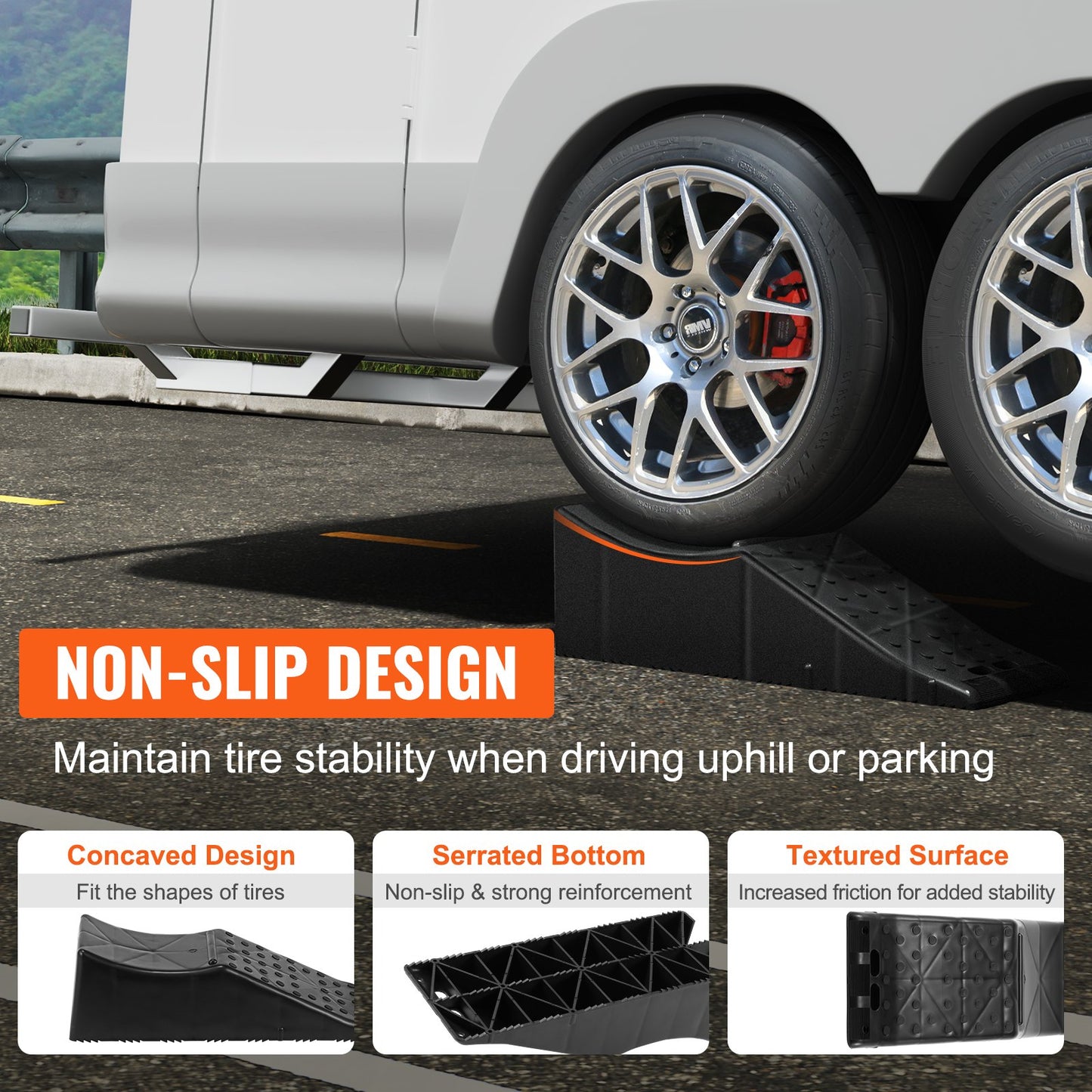 VEVOR Car Ramp, 1 Piece Low Profile Car Service Ramp, 20000 lbs/10 ton Loading Capacity,