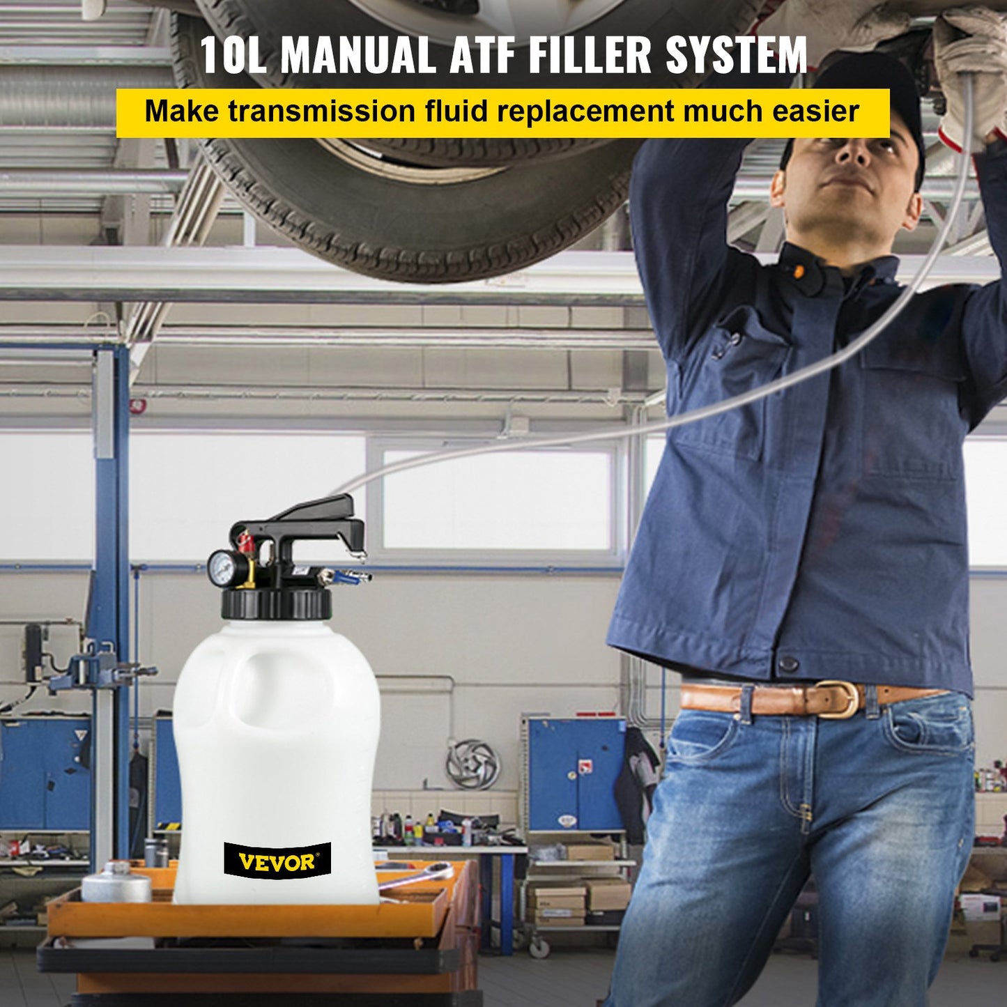 VEVOR Transmission Fluid Pump 2 Way Manual ATF Refill System Dispenser, Oil and