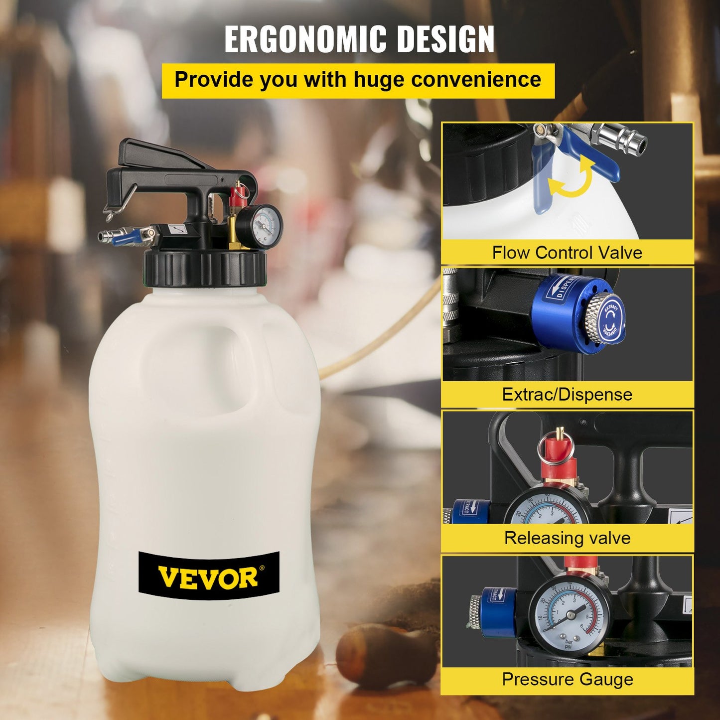 VEVOR Transmission Fluid Pump 2 Way Manual ATF Refill System Dispenser, Oil and