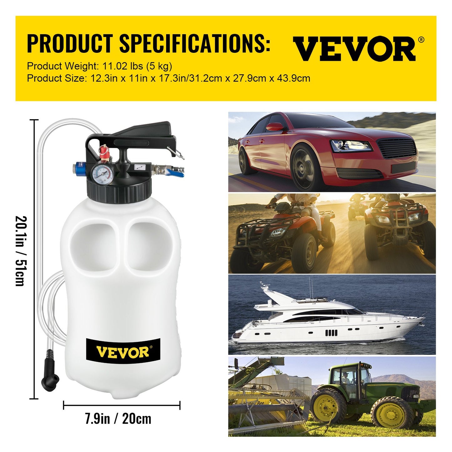 VEVOR Transmission Fluid Pump 2 Way Manual ATF Refill System Dispenser, Oil and