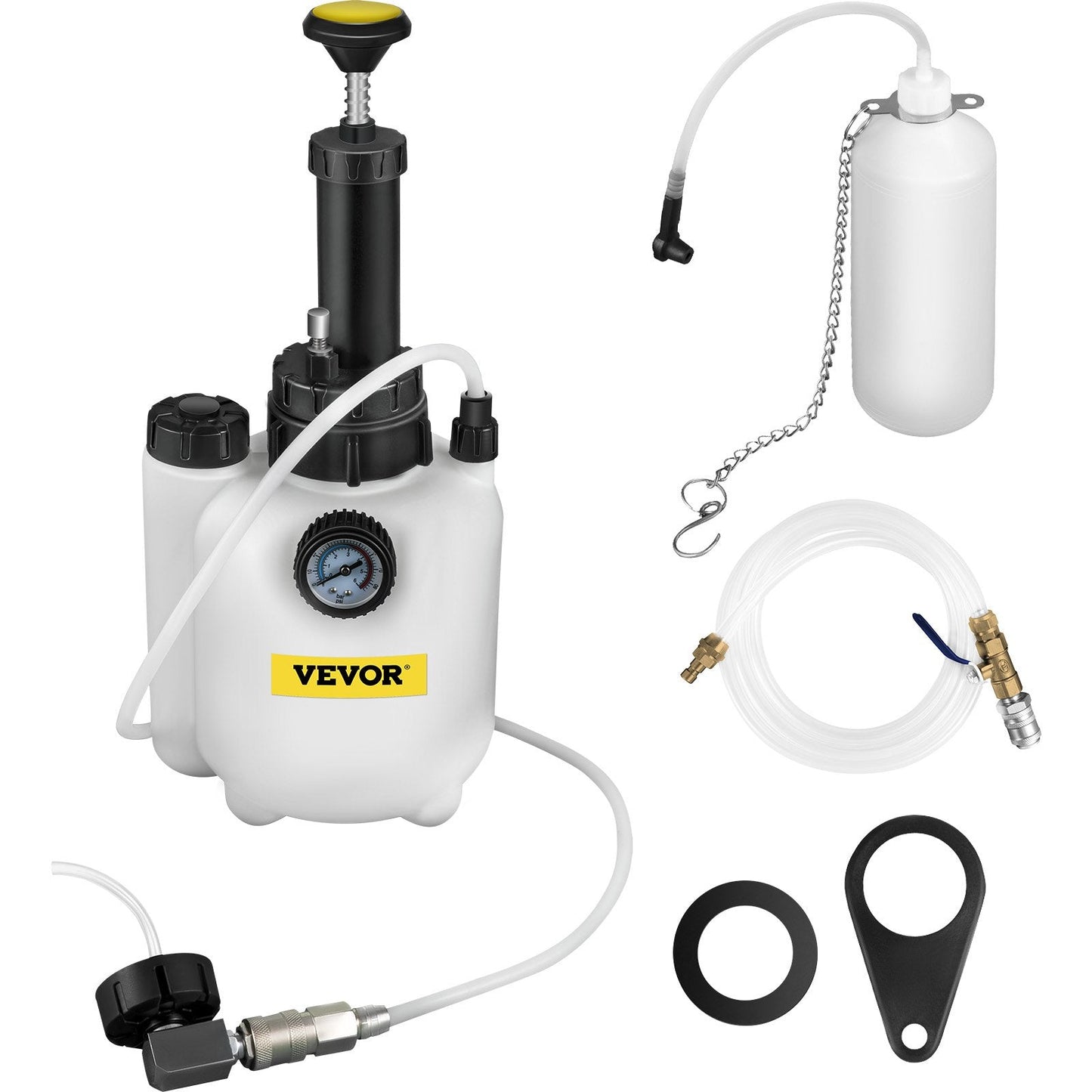 Brake Fluid Bleeder Tool, 3L Capacity, Corrosion-Resistant with Gauge & Valve