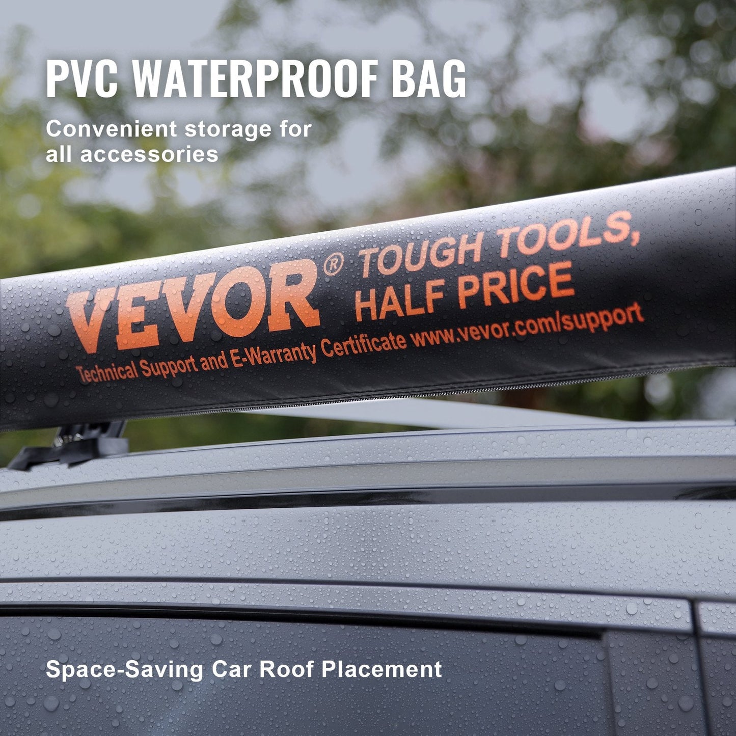 Retractable Car Awning with UV Protection, 2m x 2.5m, Includes Waterproof Bag