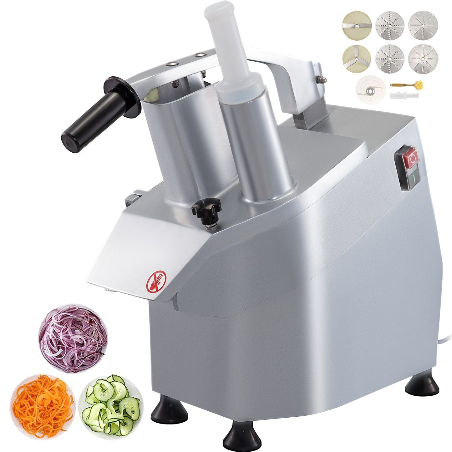 Commercial Food Processor with 6 Disks, Stainless Steel, 0.3m, 23kg, 550W