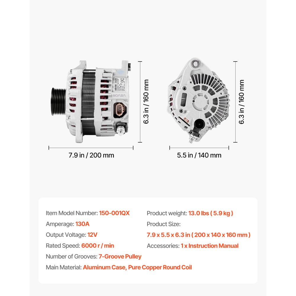 Alternator Car Alternator for Nissan Altima 3.5L 07-10 Saturn Aura 07-08