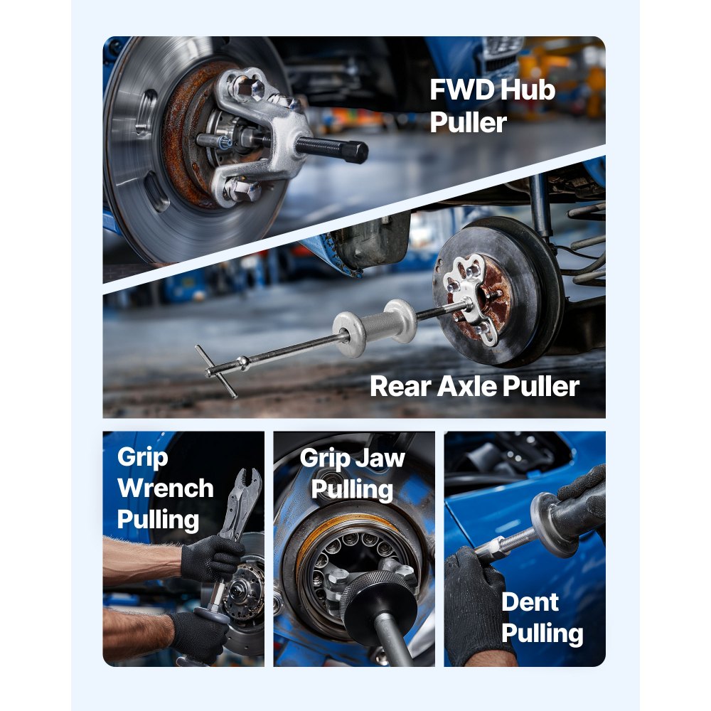 9-Way Slide Hammer Puller Set Front Rear Wheel Hub Bearing Remover 15PCS