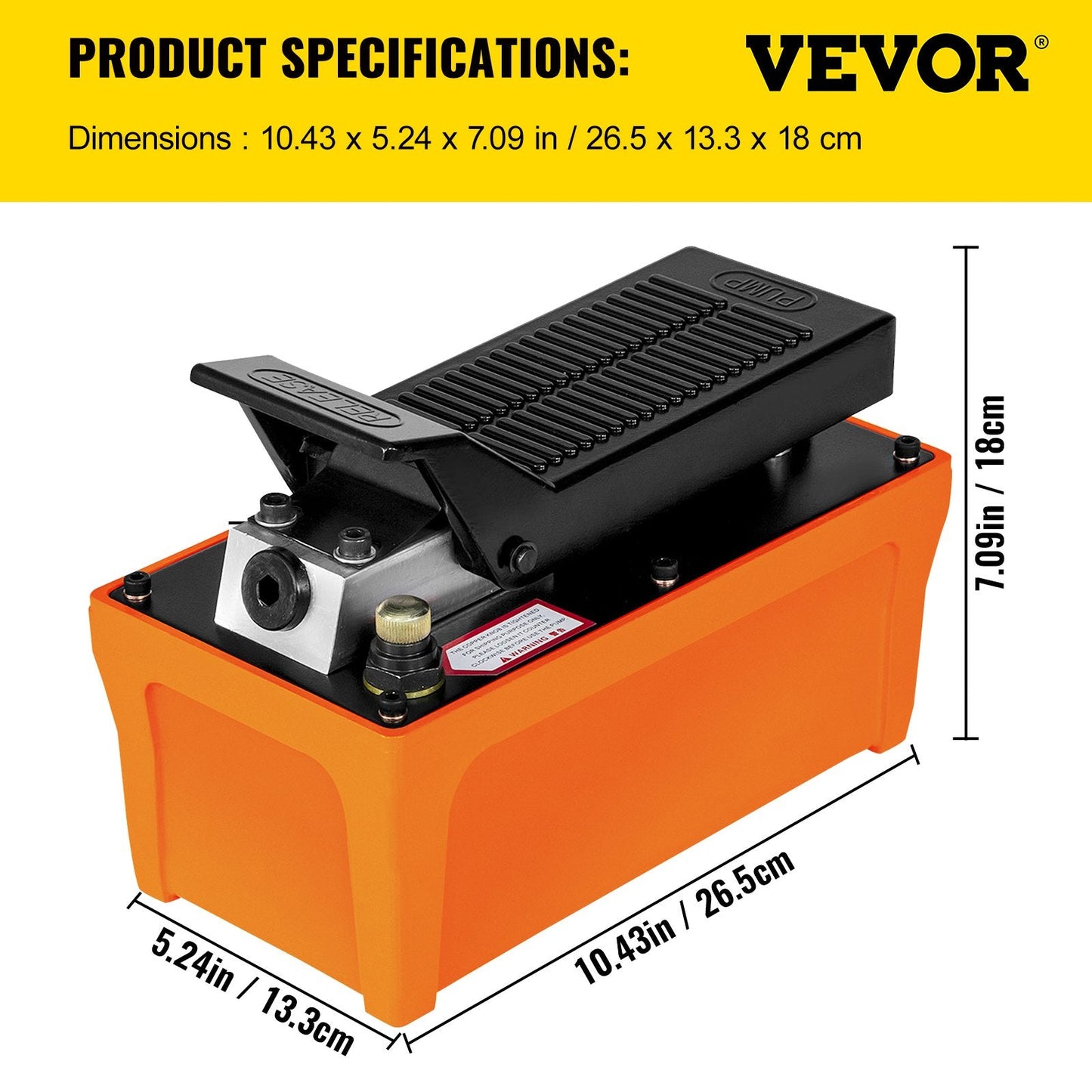 Air Hydraulic Pump with Foot Pedal, 10000 PSI, 1.6L Reservoir, 1.25m Hose