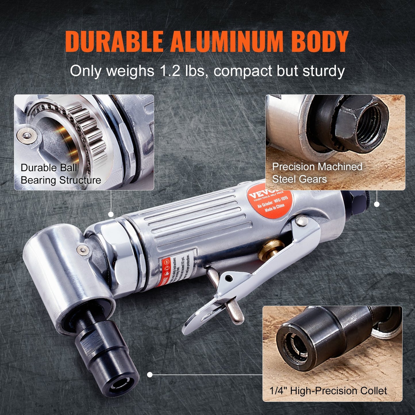 VEVOR Air Angle Die Grinder, 1/4" Right Angle Die Grinder (20000RPM), Heavy Duty