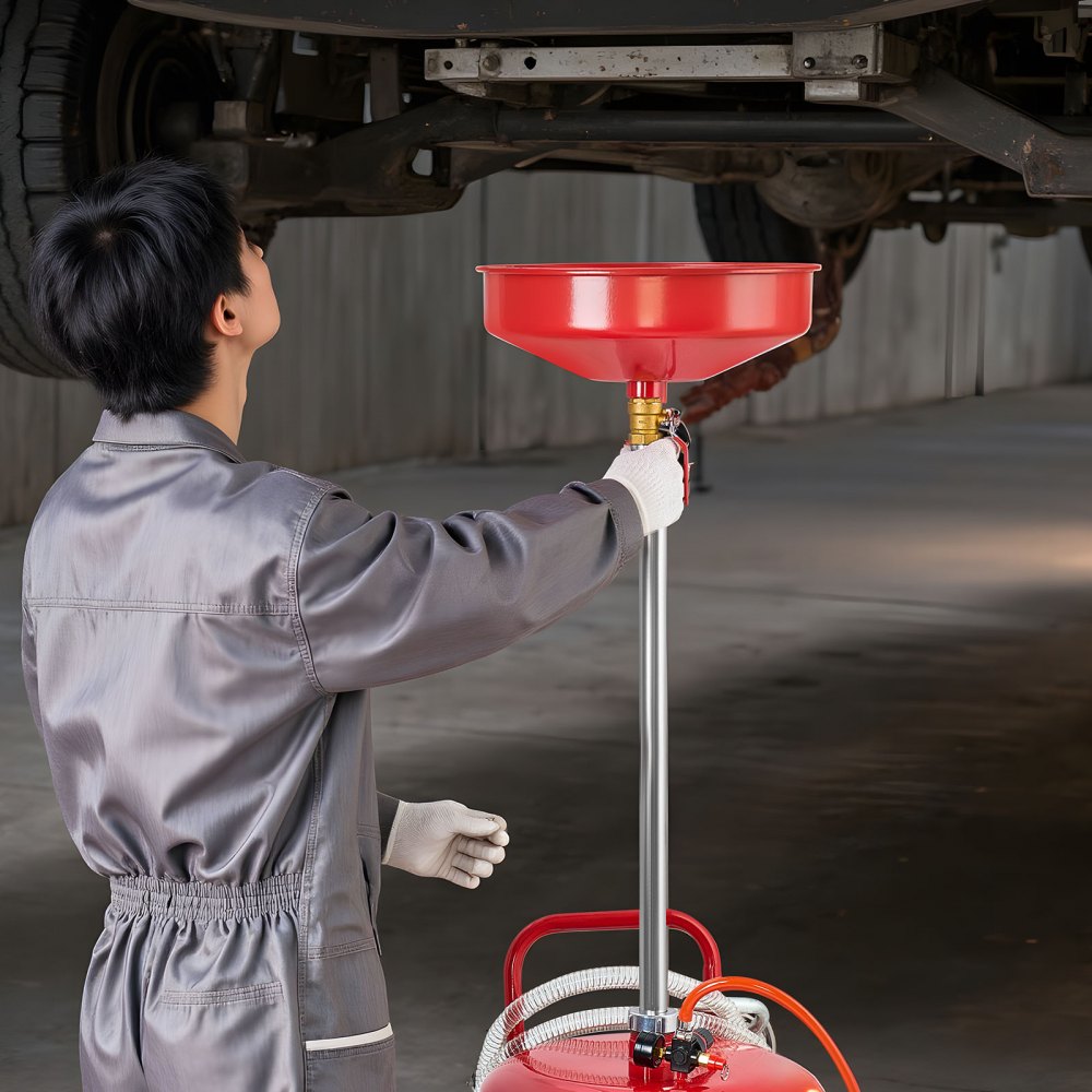 Waste Oil Drain Tank 95L Air Operated Portable Oil Drainer