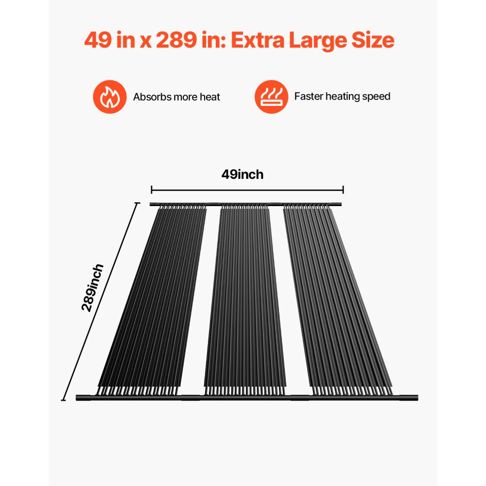 VEVOR Solar Pool Heater 1235 x 7340mm Aboveground & Inground Pool Heating System
