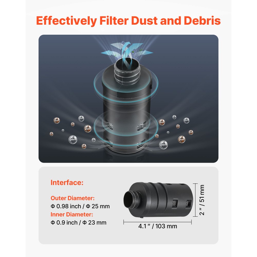 Diesel Heater Intake Pipe Kit, 25mm Car Air Parking Heater Ducting Pipe Hose Tube, Stretchable & Bendable Car Air Intake Filter Silencer Hose Pipes Kit with Clamps for 2KW 5KW 8KW Diesel Heaters