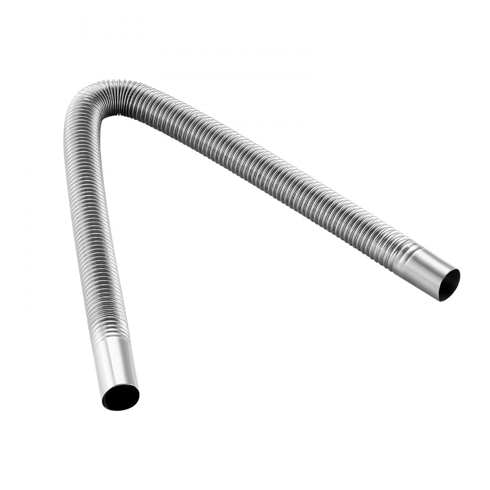 Exhaust Hose, 600mm Diesel Heater Flexible Exhaust Pipe, Stainless Steel Exhausts Hoses with 2 Hose Clamps, Air Diesel Parking Heater Exhausts Hoses Line for 2KW 5KW 8KW Diesels Heaters
