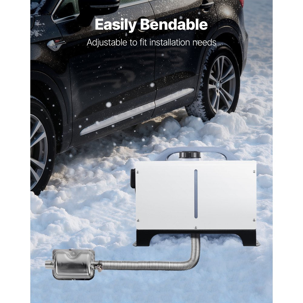 Exhaust Hose, 3000mm Stainless Steel Exhausts Hose, Diesel Heater Flexible Exhaust Pipe with 2 Hose Clamps, Exhausts Hoses Kit Diesel Heater Accessories for 2KW 5KW 8KW Diesels Heaters